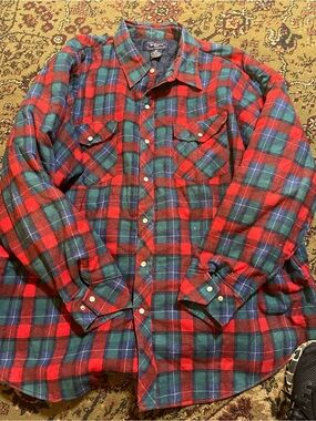 Vintage Williams Bay Flannel Pearl Snap Shirt 4XL